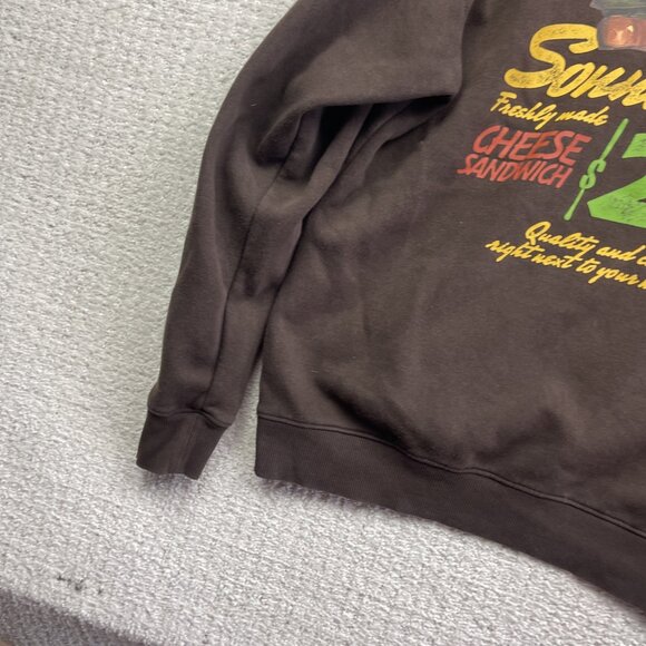 H&M x Sonnie's Deli Men's M Loose Fit Printed Hoodie Pocket Mocka Brown - Picture 9 of 11